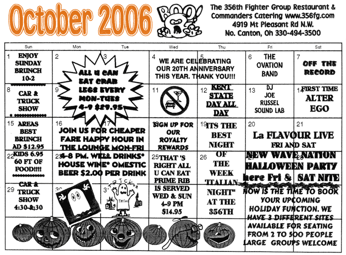 October 06 Calendar of Events