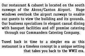 We're located on the south runways of the Akron/Canton Airport.